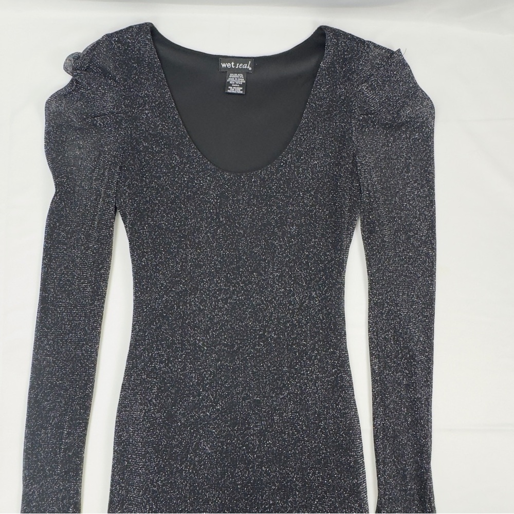 Wet Seal Long Sleeve Glitter Dress. Small. Slim Fit.  Excellent Condition!